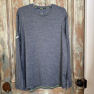 Champion Men’s Gray Long-Sleeve Activewear Top Size XL Blue Striped
